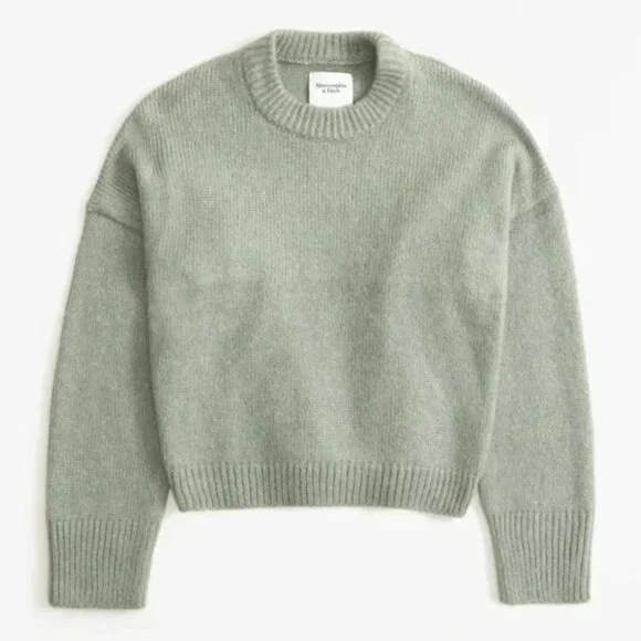 Abercrombie & Fitch Wedge Crew Sweater, Green, Size Small - Picture 3 of 8